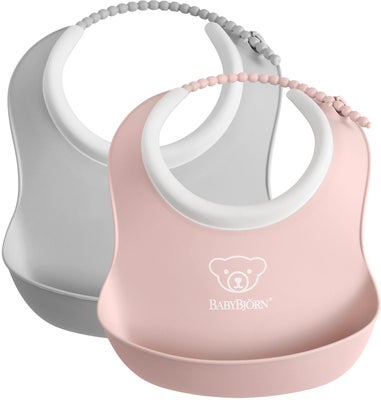 BabyBjörn Smekkesett 2-Pack, Grå/Rosa