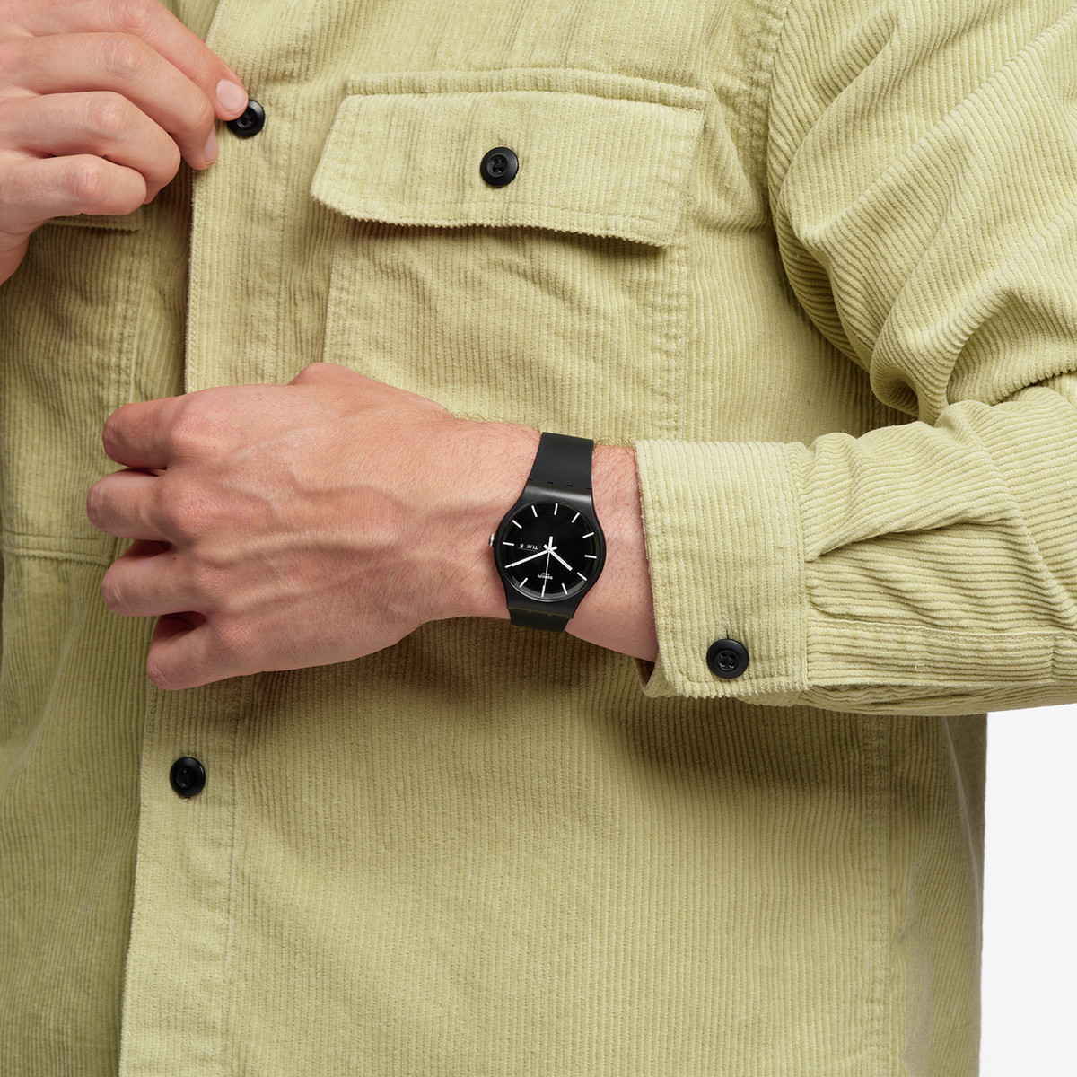 Montre SWATCH New gent biosourced Mono black homme bracelet matériau biosourcé noir
