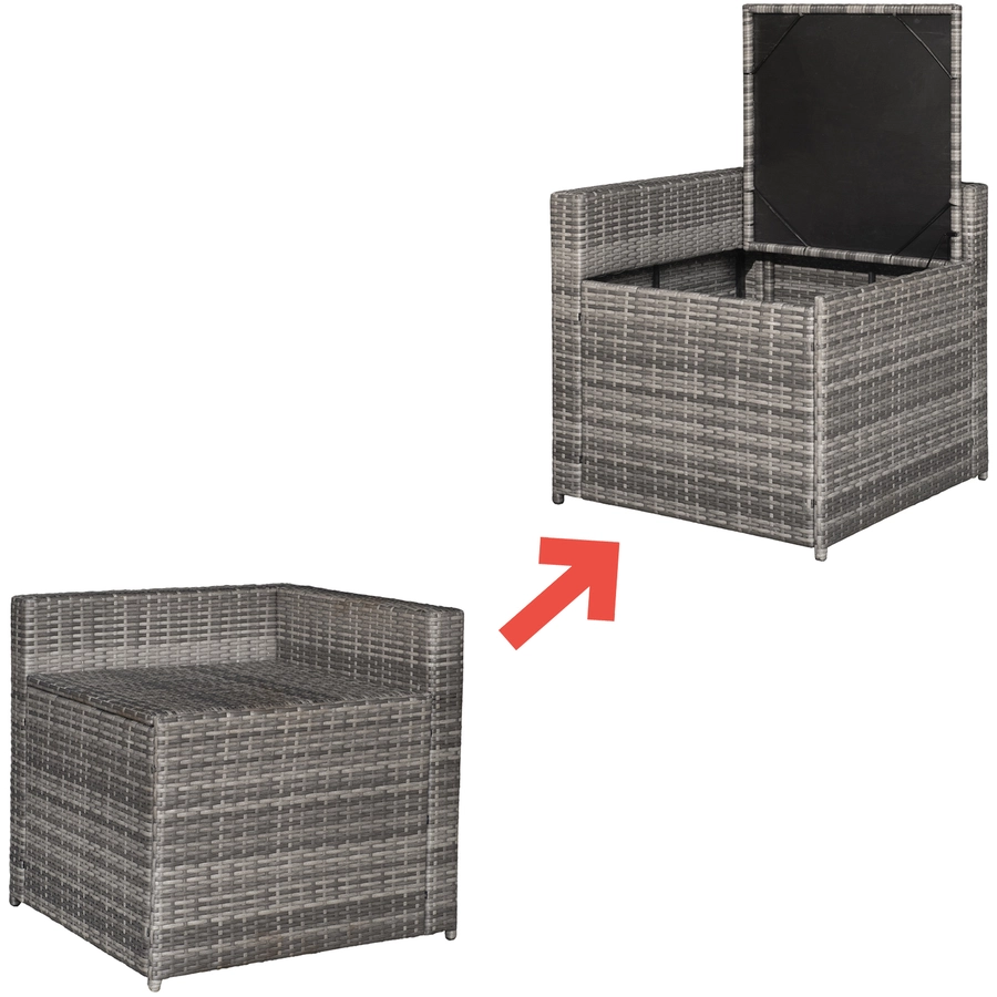 Outsunny Polyrattan Gartengarnitur als 8-teiliges Set grau