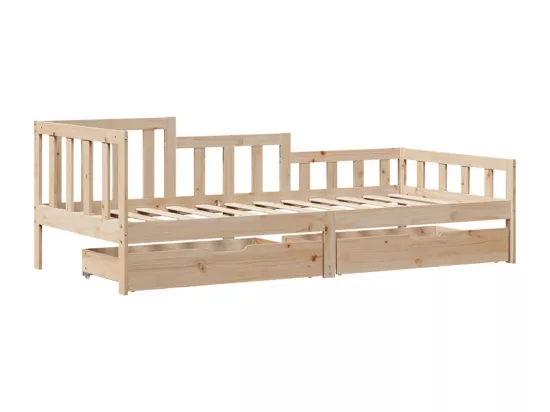 Lit de jour avec tiroirs sans matelas 80x200 cm bois massif