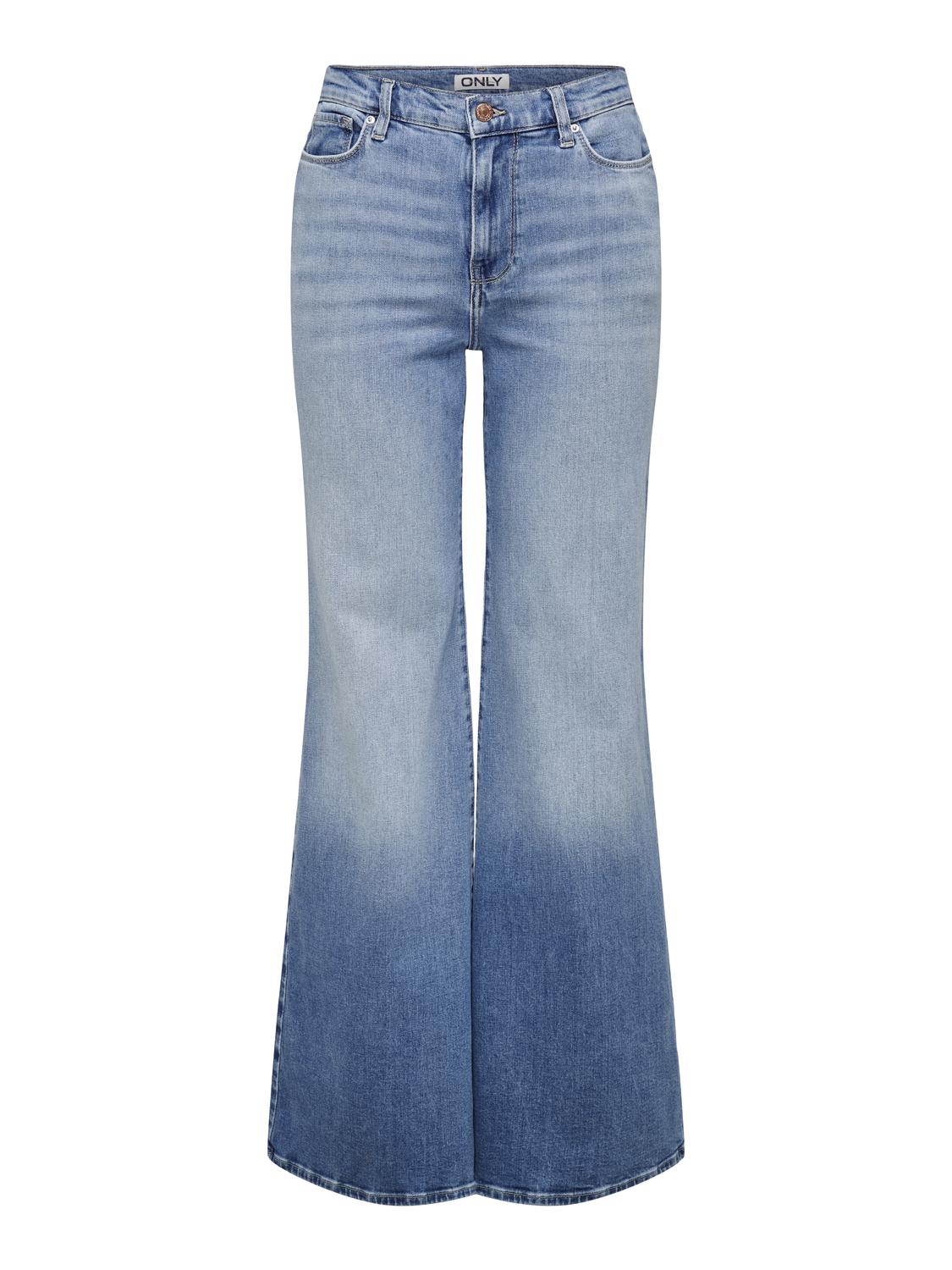 ONLPATRICIA Hohe Taille Ausgestellt Jeans Medium Blue Denim