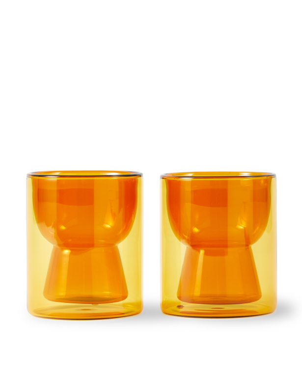 POLSPOTTEN Tip Tap glazen set van 2 oranje
