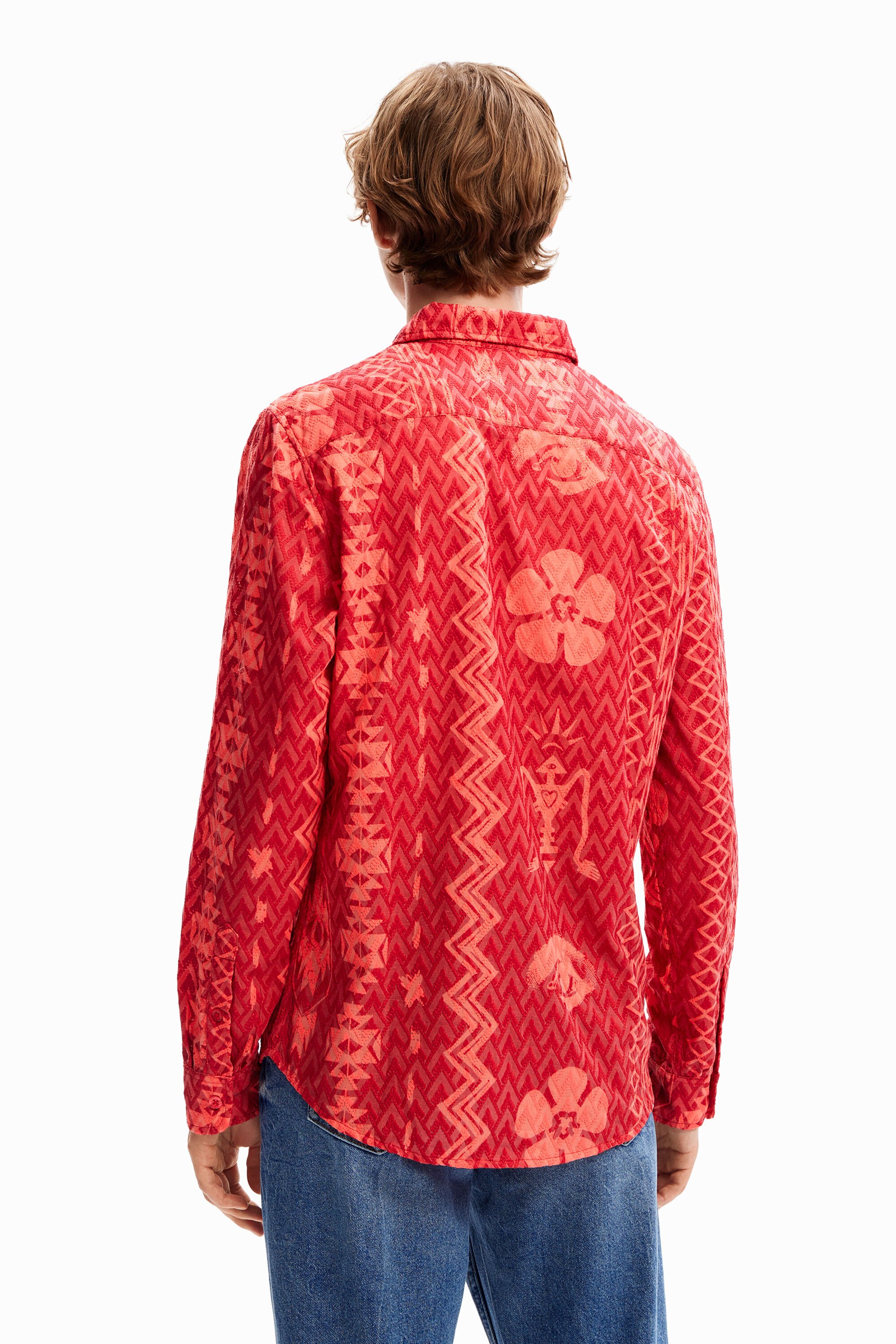Chemise géométrique texturée