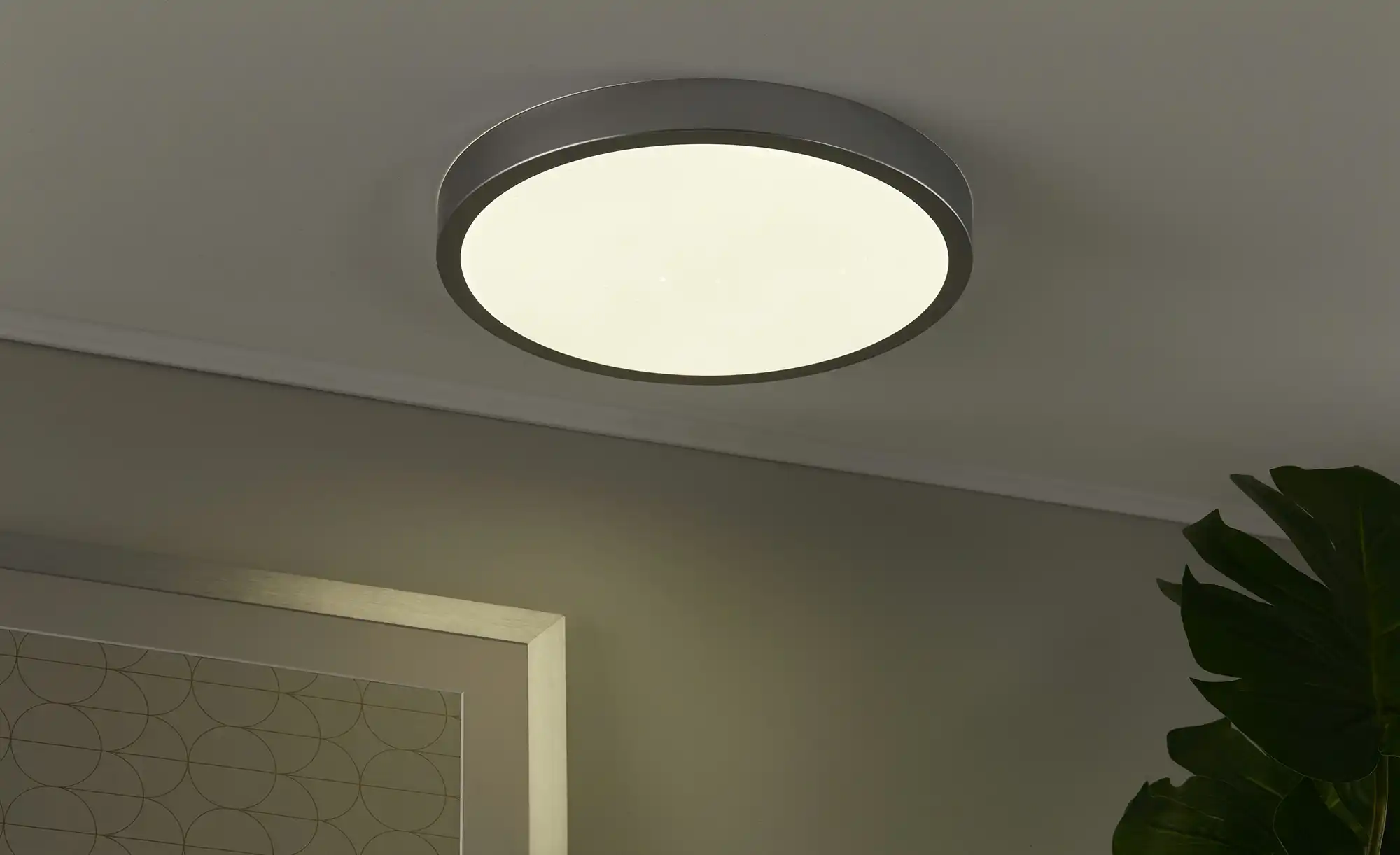 KHG LED-Deckenleuchte, silber mit Sterneneffekt