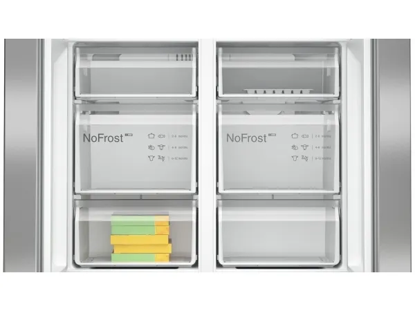 Bosch Serie | 4 KFN96VPEA - Køleskab/fryser - side-by-side - bredde: 91 cm - dybde: 73.1 cm - højde: 183 cm - 605 liter - Klasse E