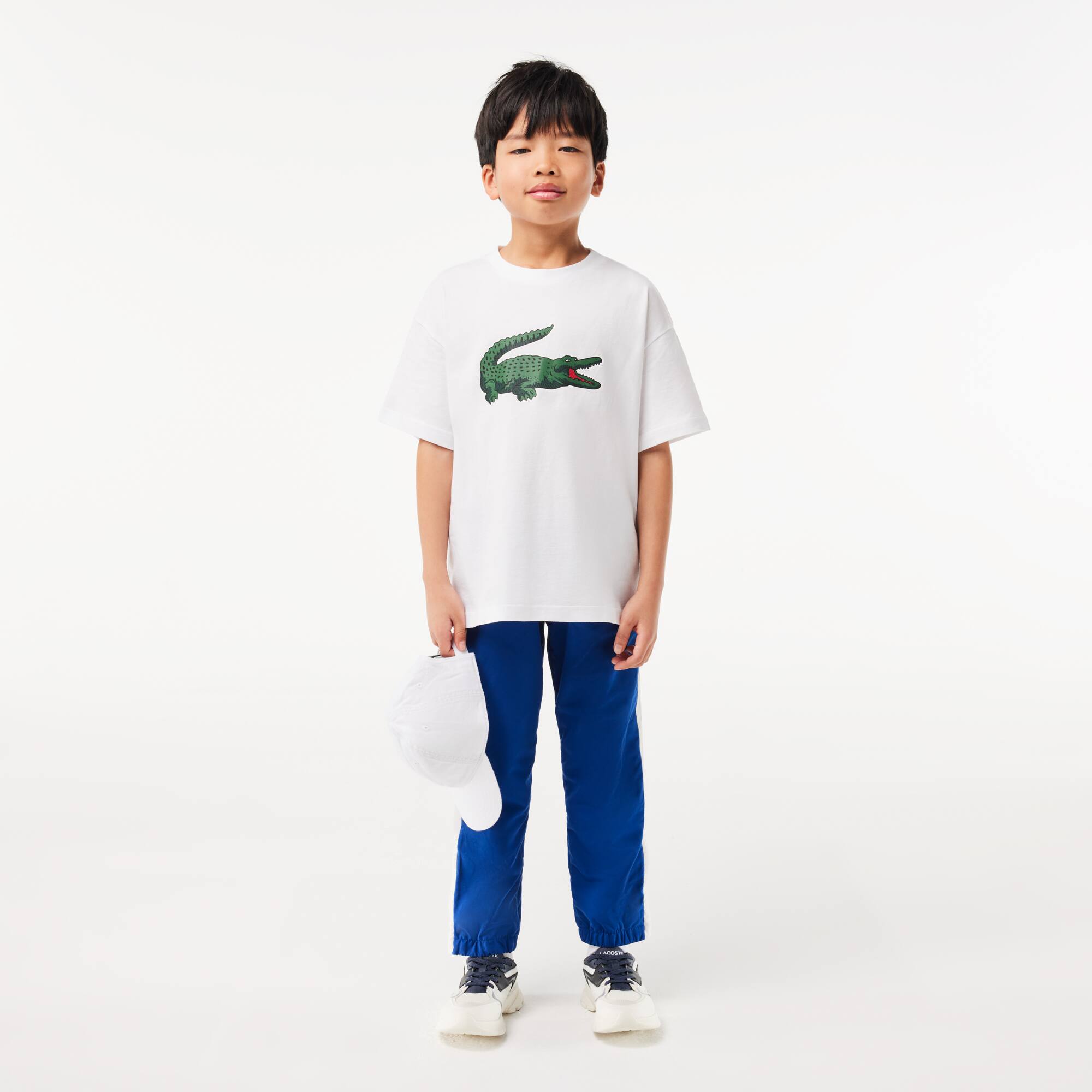 T-shirt avec imprimé graphique en coton T-Shirts & Chemises - Blanc - Lacoste - Enfant