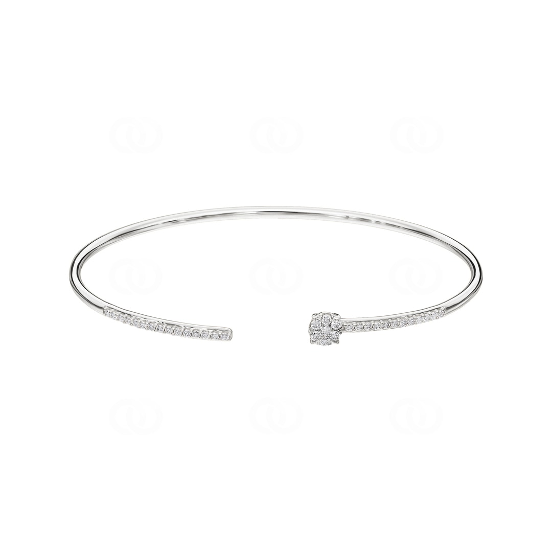 0.33 Karat Diamantarmreif offen 750/18 K Weissgold