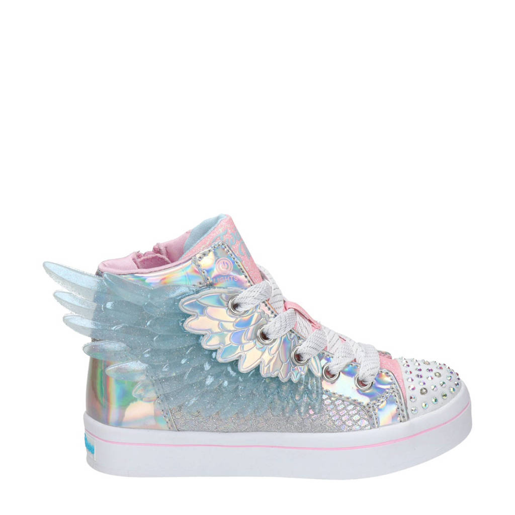 Skechers Twinkle Toeshoge sneakers met lichtjes zilver