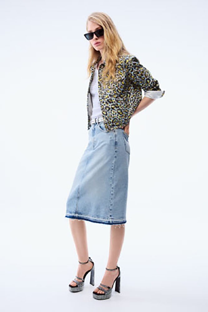 Joop Jeans Jeansrock »Romy« mit Fransensaum