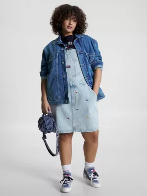 Jaqueta jeans oversized com estampa de bandeira da Curve Archive