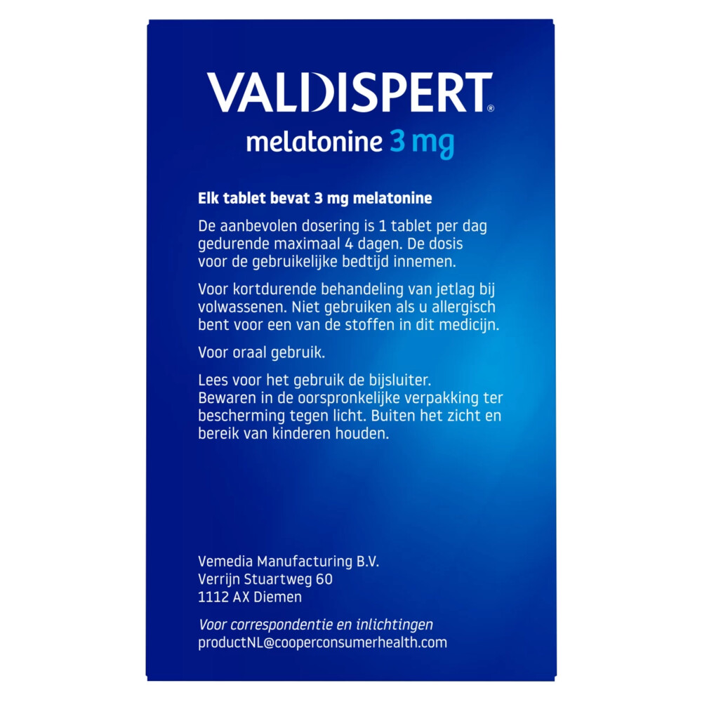 Valdispert Melatonine 3 mg25 tabletten