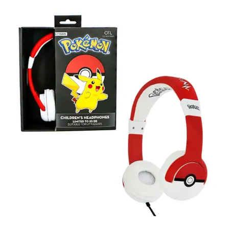 Boti Pokemon Kopfhöhrer für Kinder, rot / weiß