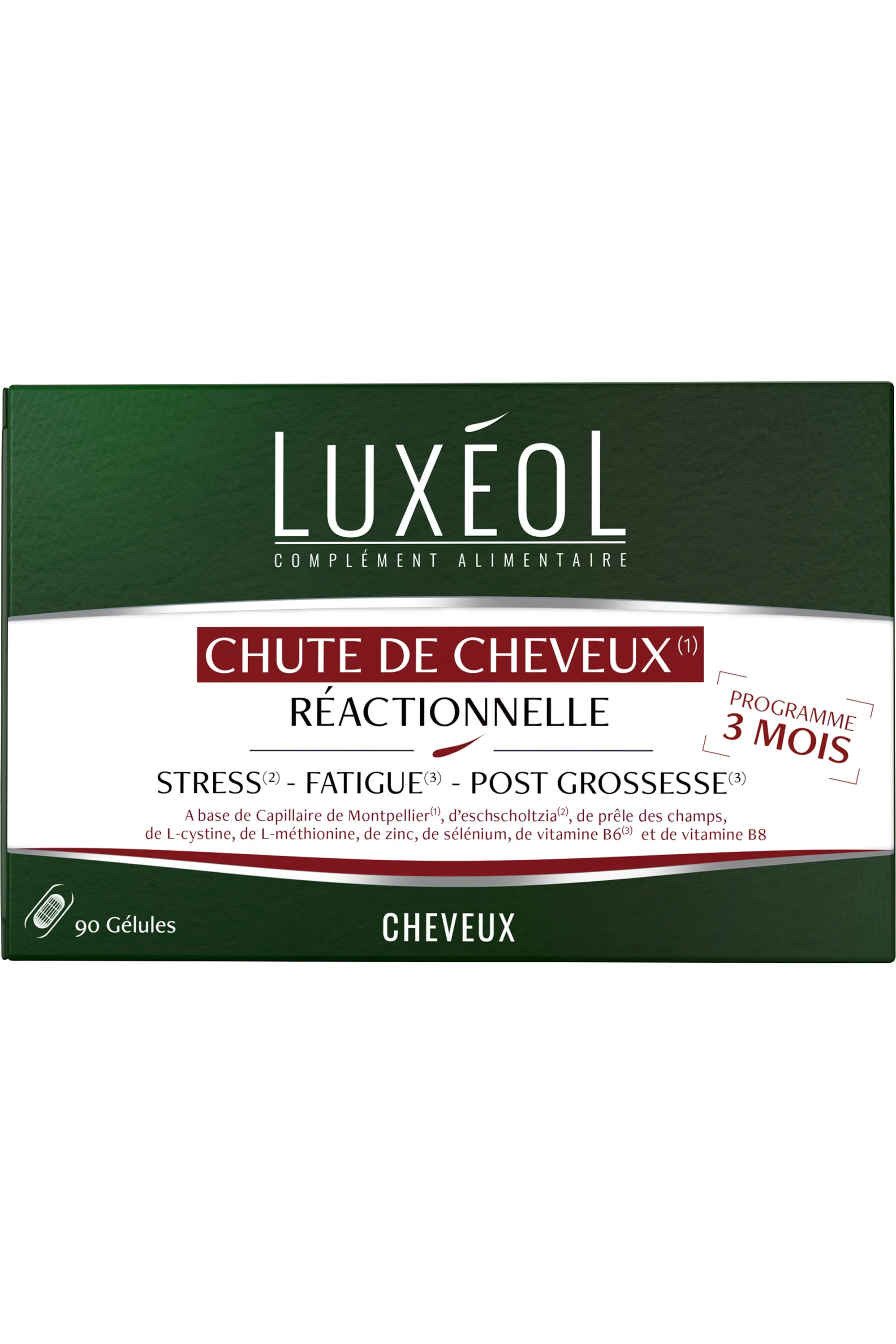 Luxéol Compléments alimentaires chute de cheveux réactionnelle-13.8 g