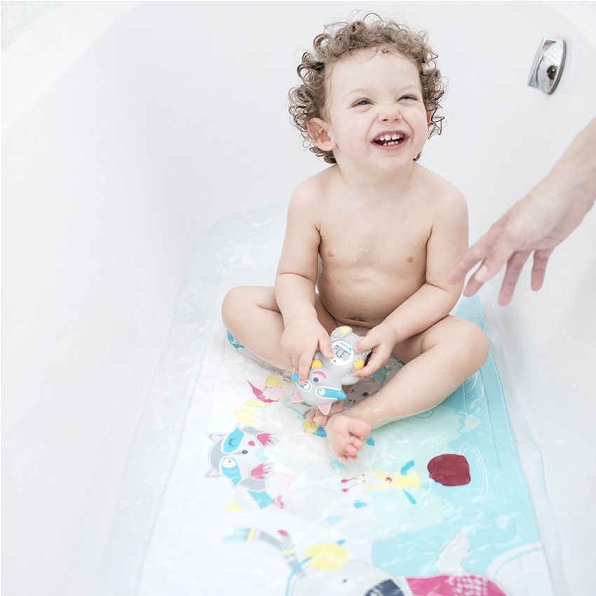Tapis de bain temoin de température - Montagne - Ecru