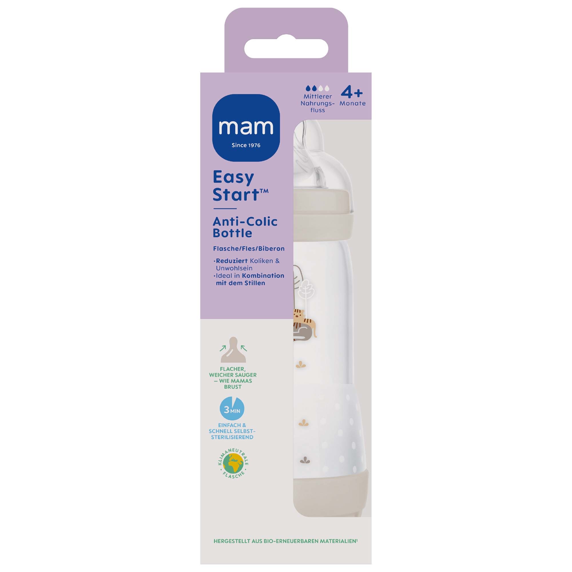 MAM fles anti-colic 320ml beige