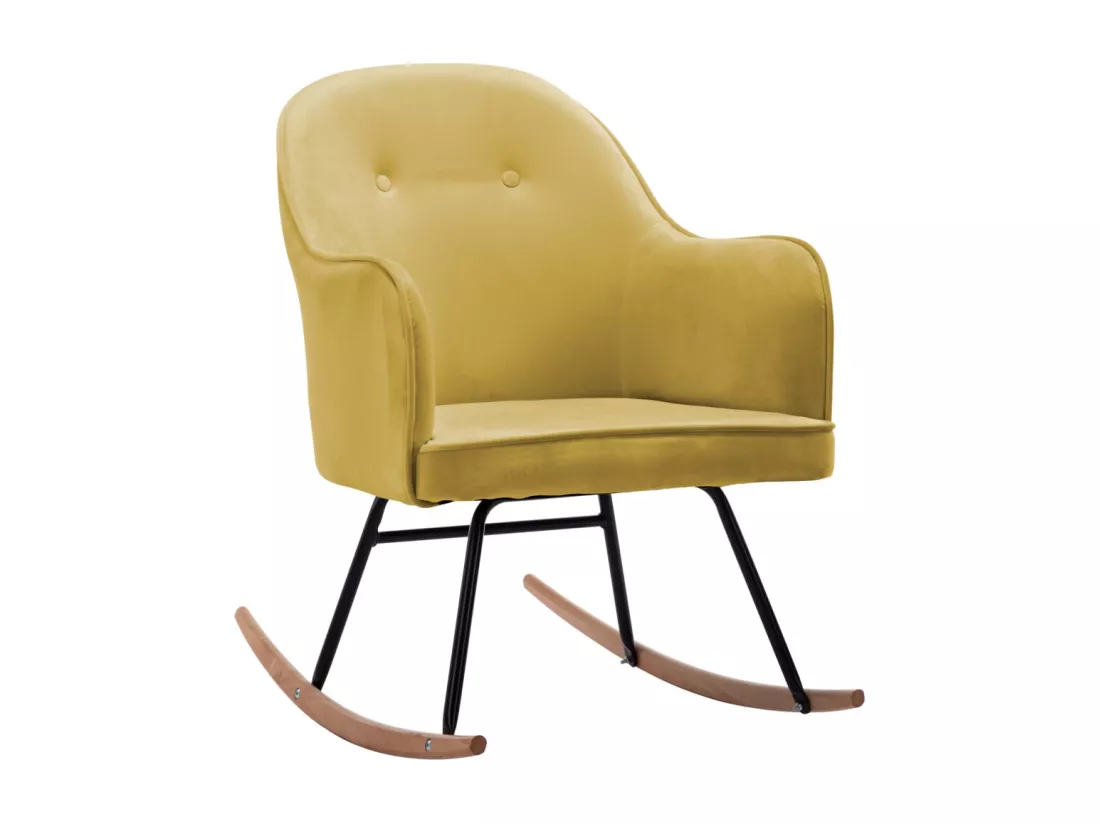 Chaise à bascule Jaune moutarde Velours