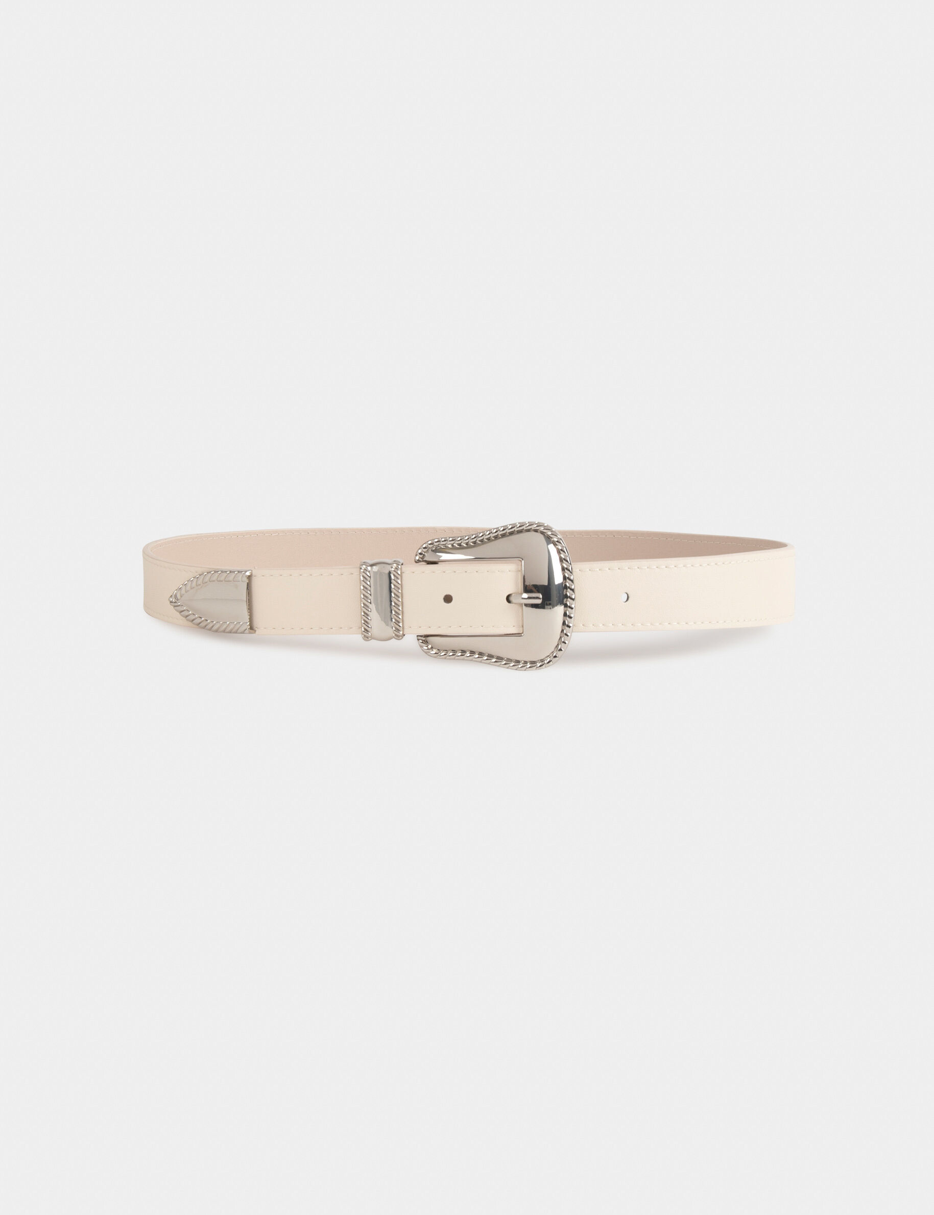 Ceinture avec boucle western ivoire femme - ivoire
