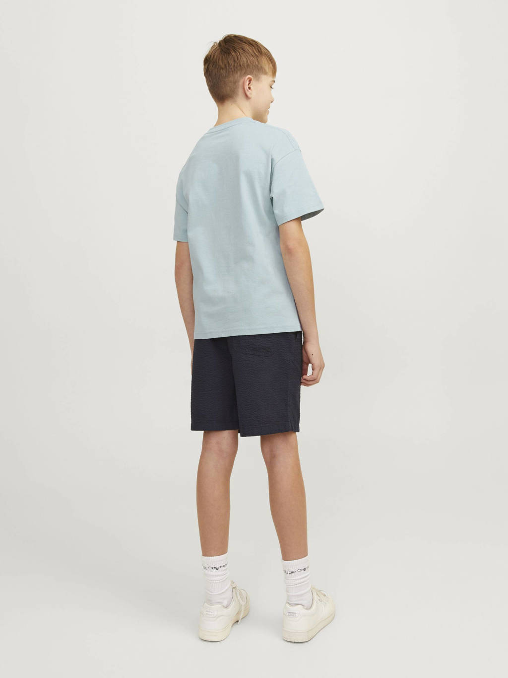 JACK & JONES T-shirt KORVESTERBRO met tekst lichtblauw