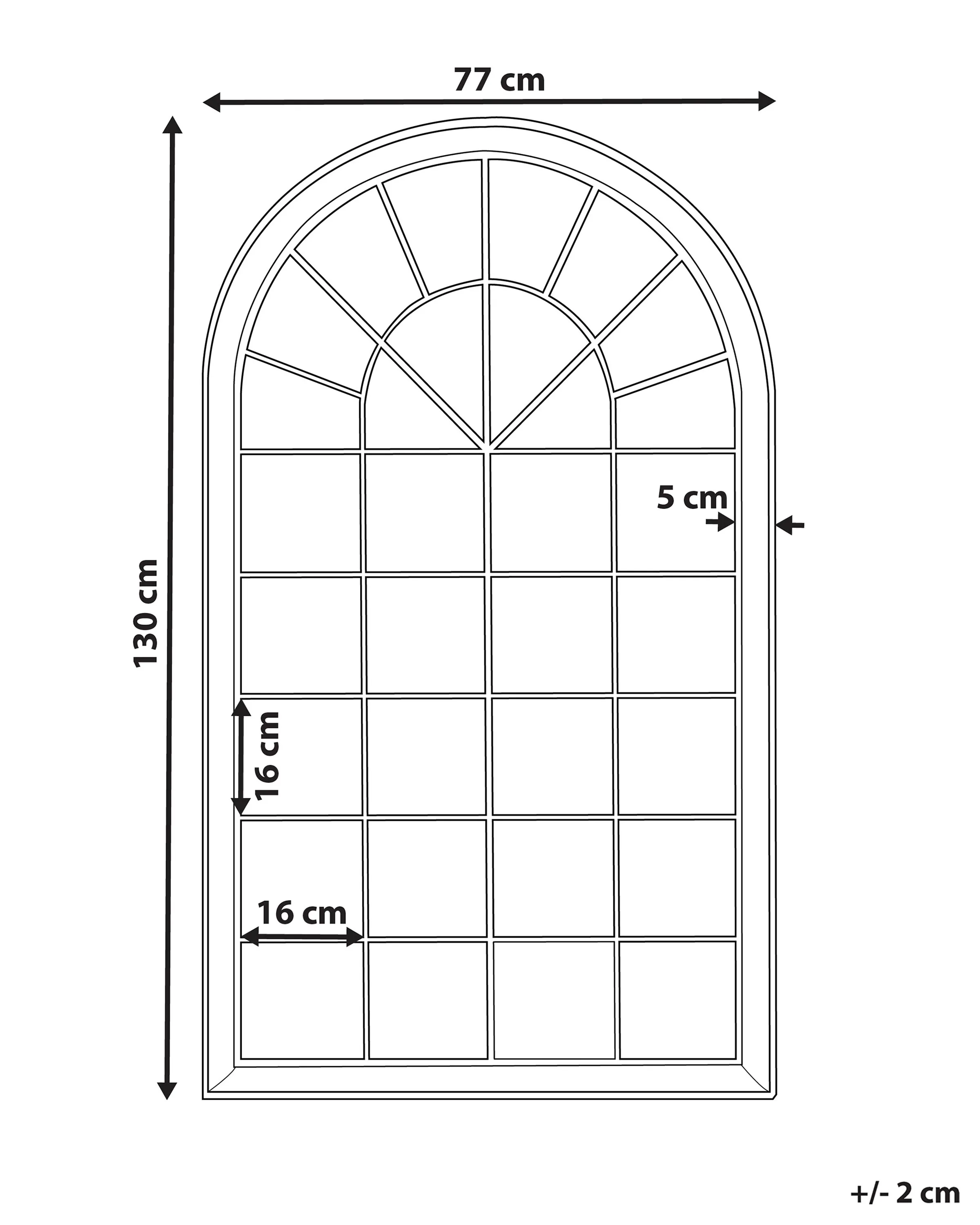 Wandspiegel TREVOL 77 cm 130 cm Metaal Zwart