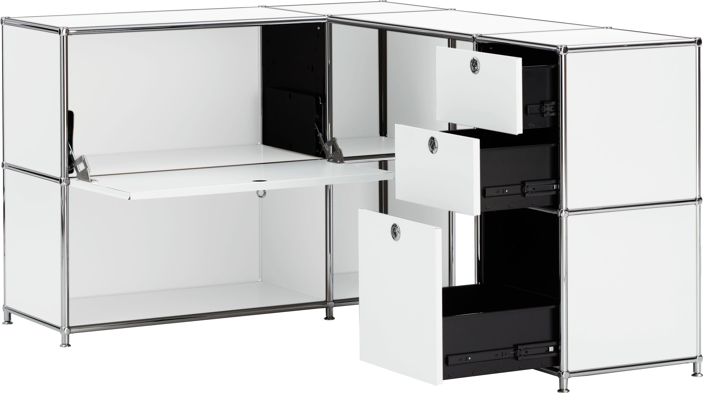 FLEXCUBE Eckschreibtisch - Weiss / B: 152.0 cm x T: 115.0 cm x H: 80.0 cm