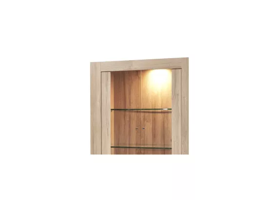 Argentier 4 portes Chêne naturel à LEDs - OSTENDE