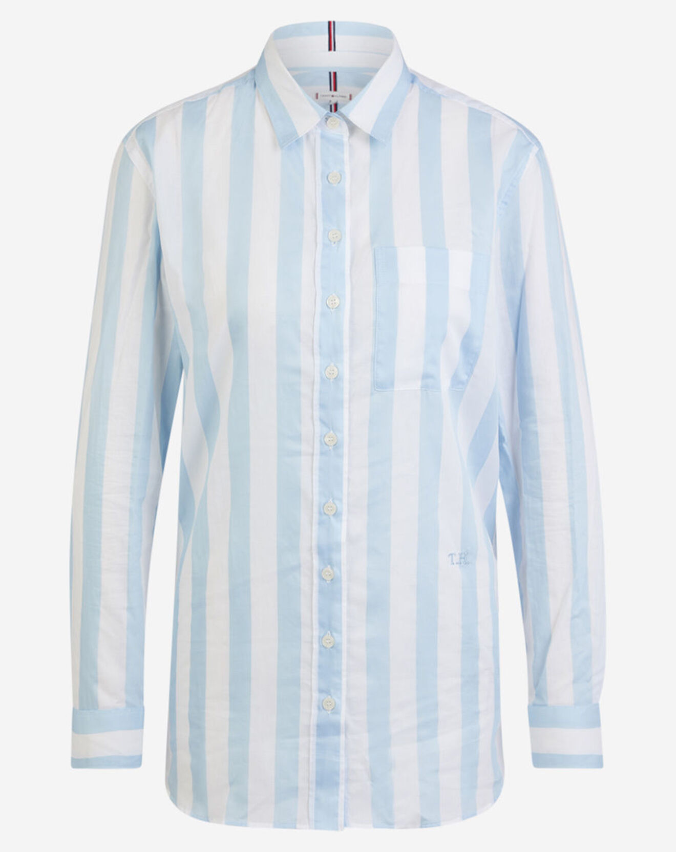 Tommy Hilfiger Chemise droite oversized rayures ciel/blanc