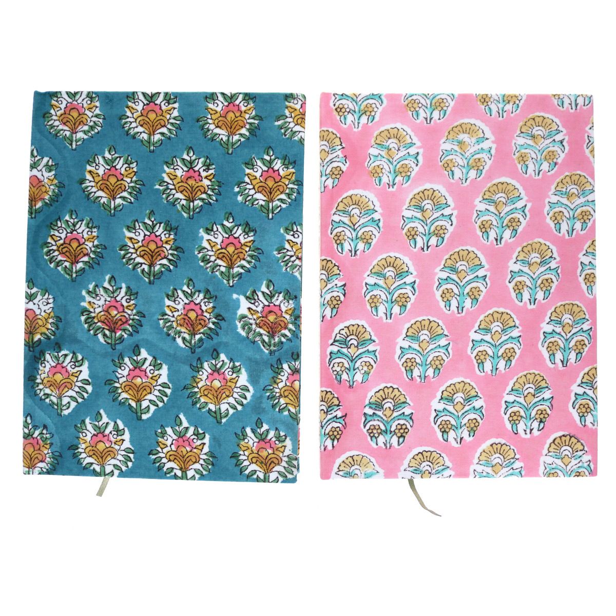 Carnet de notes fleuri rose pâle Block print Pondie Chérie