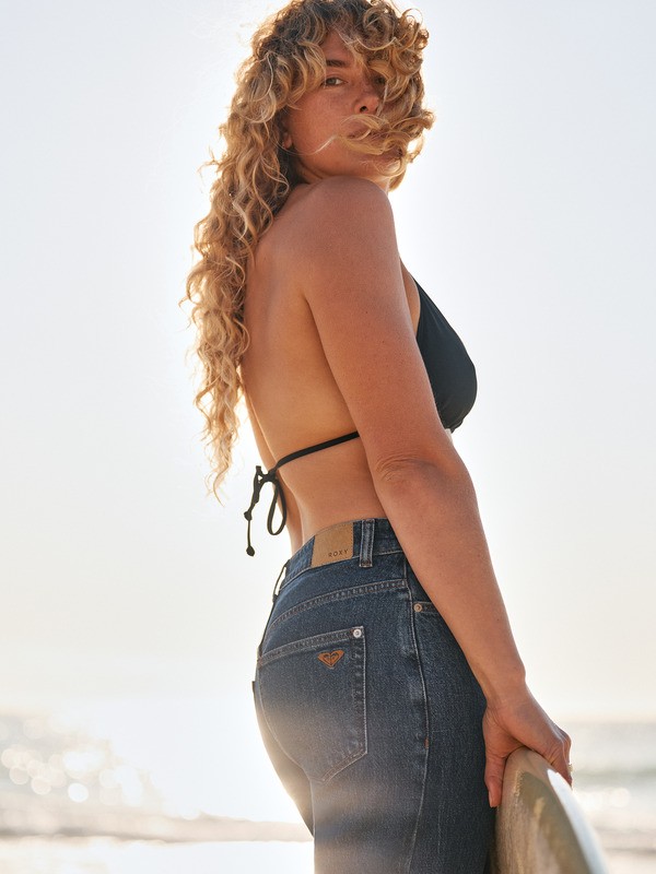 Moonrise Long Mid Ocean Blue Jeans coupe droite Bleu Femme