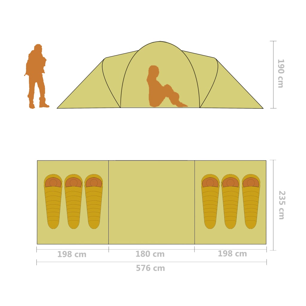 Tenda Vidaxl cinza e laranja