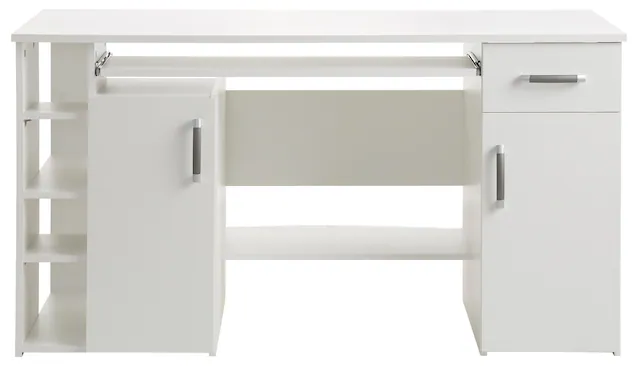 VOGL Möbelfabrik Schreibtisch »Tim mit seitlich offenen Fächern & Tastaturauszug,« Druckerablage, 1 Schublade, Breite 138 cm, Made in Germany