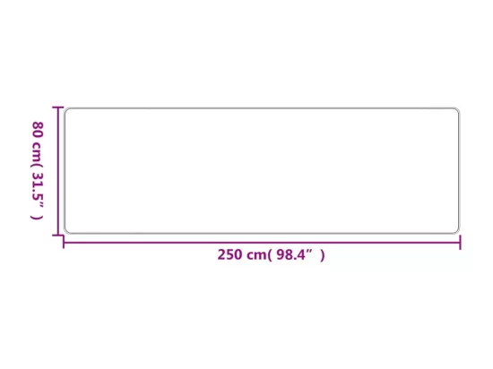 Tapis de couloir aspect sisal taupe 80x250 cm