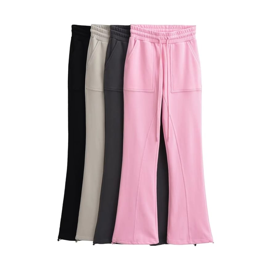 Asiris - Lage taille effen rechte joggingbroek