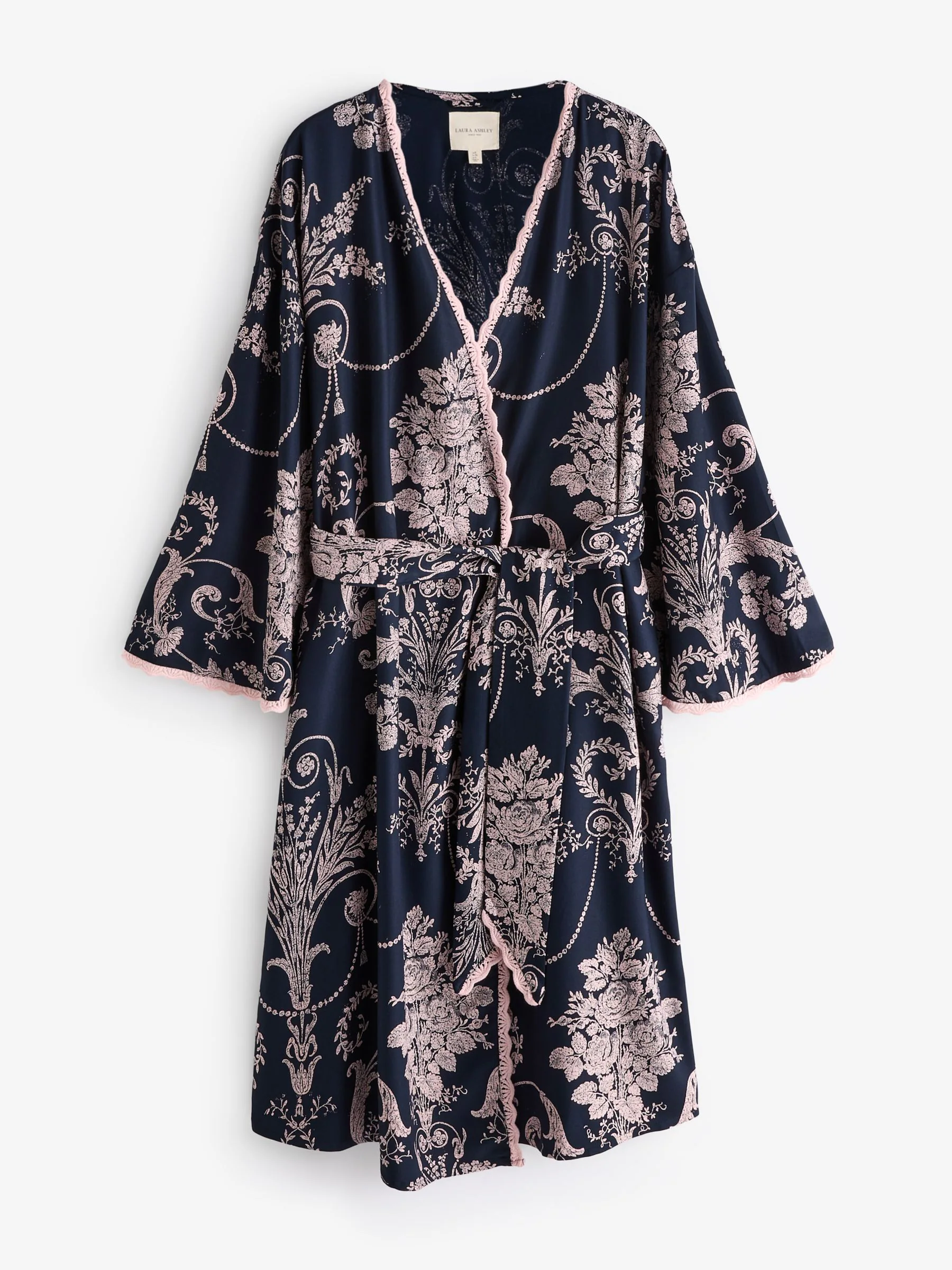 Donkerblauw/roze - Laura Ashley Josette badjas