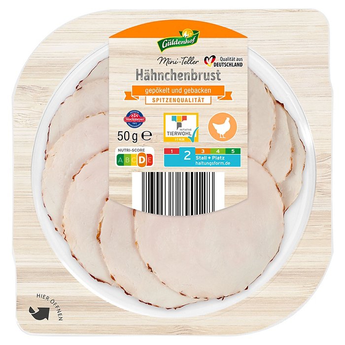 GÜLDENHOF Mini Teller 50 g, Hähnchenbrust gebacken