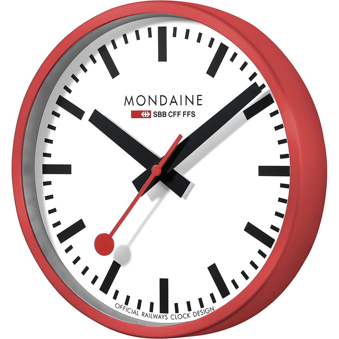 Mondaine Wanduhr Rot Ø 25cm