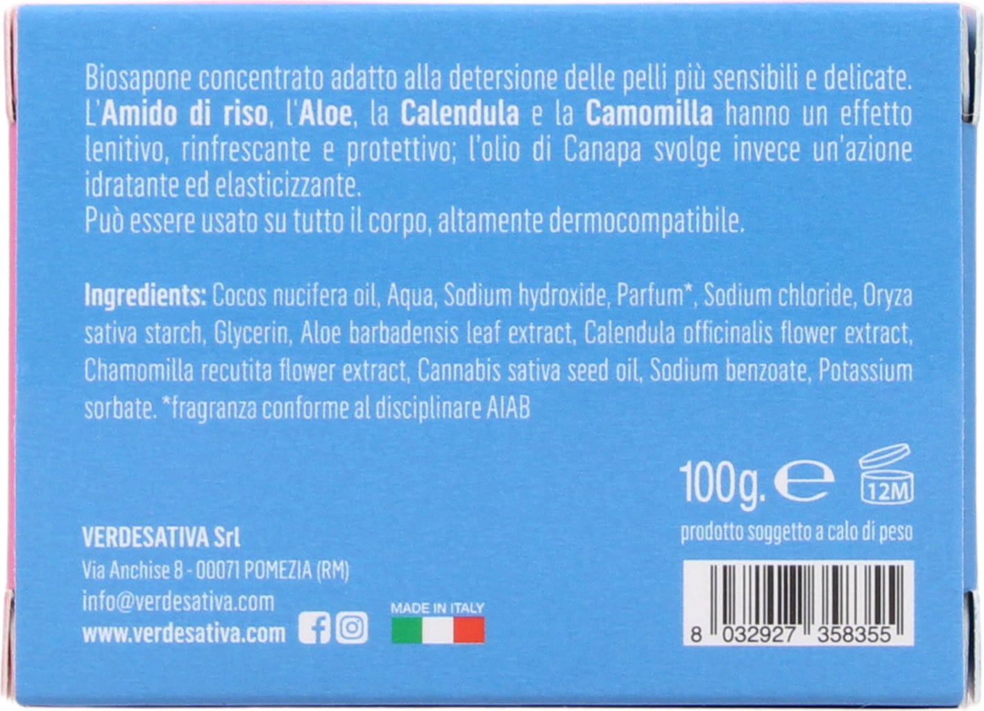 VERDESATIVA  Baby & Kids Bio-Seife Coccola, 100 g