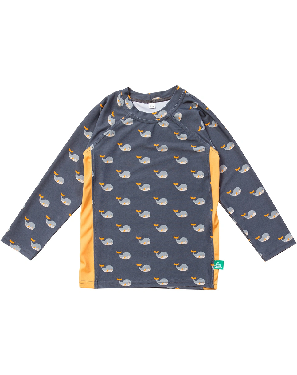 Langarm-Badeshirt WHALE SONG in blau