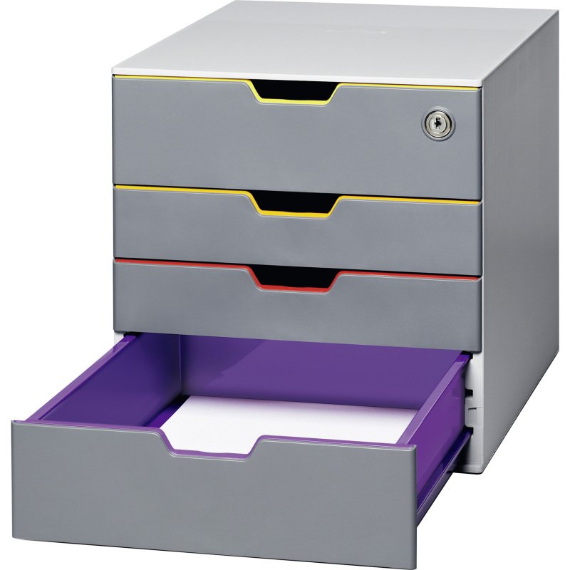 Module de classement Durable Varicolor® 4 tiroirs avec fermeture à clé
