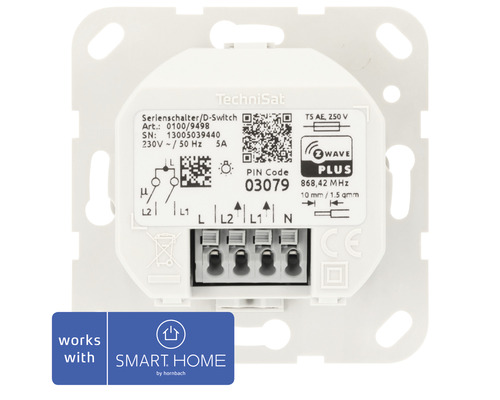 TechniSat serie schakelaar basiselement met repeaterfunctie geschikt voor Gira Systeem 55 - Compatibel met SMART HOME van hornbach