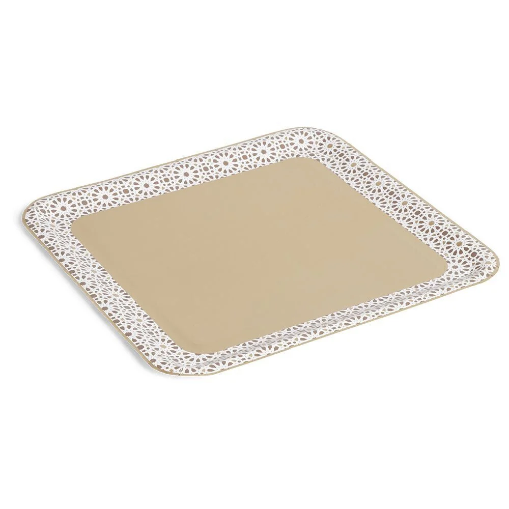Lot de 6 plats de présentation en carton 33x31cm décor oriental