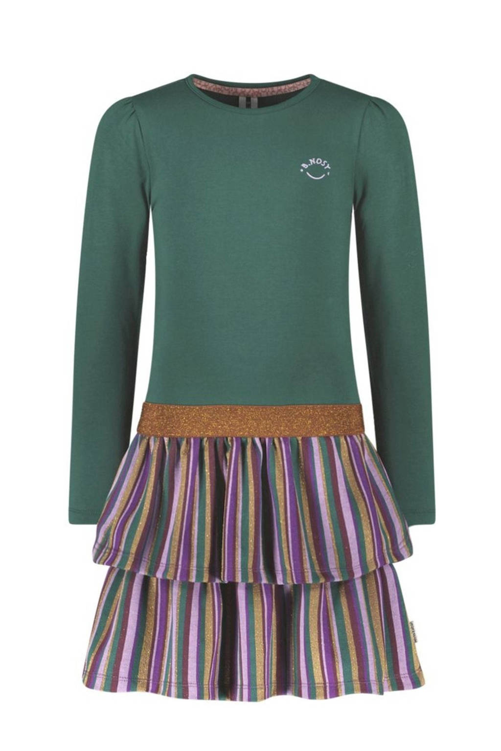 B.Nosy gestreepte jurk Dawn groen/paars/roze