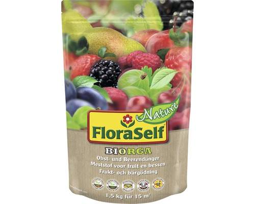 FloraSelf Nature BIORGA organische meststof voor fruit en bessen, 1,5 kg, veganistisch