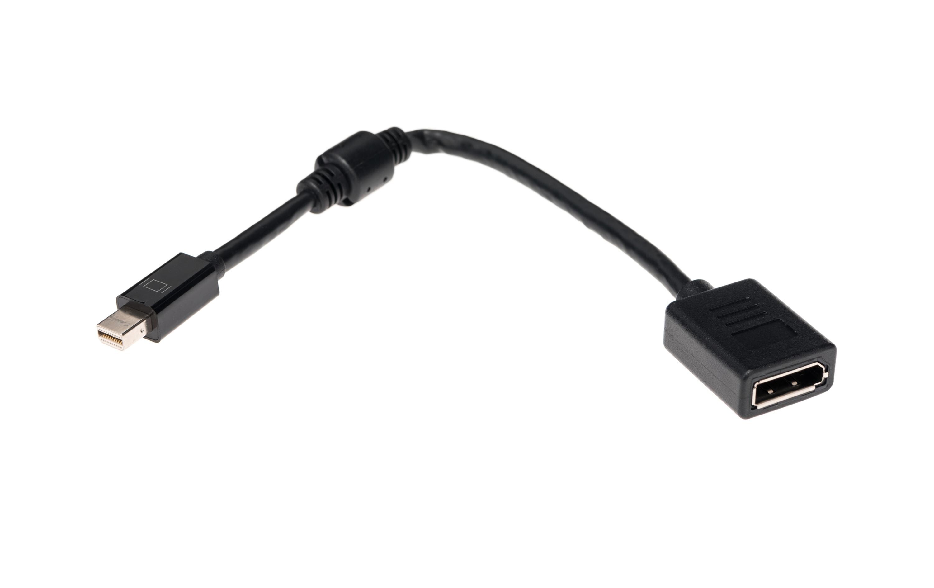 Adapter Mini-DP - DP 4K, schwarz, 15cmMini Displayport zu Displayport Adapter, 15 cm, schwarz