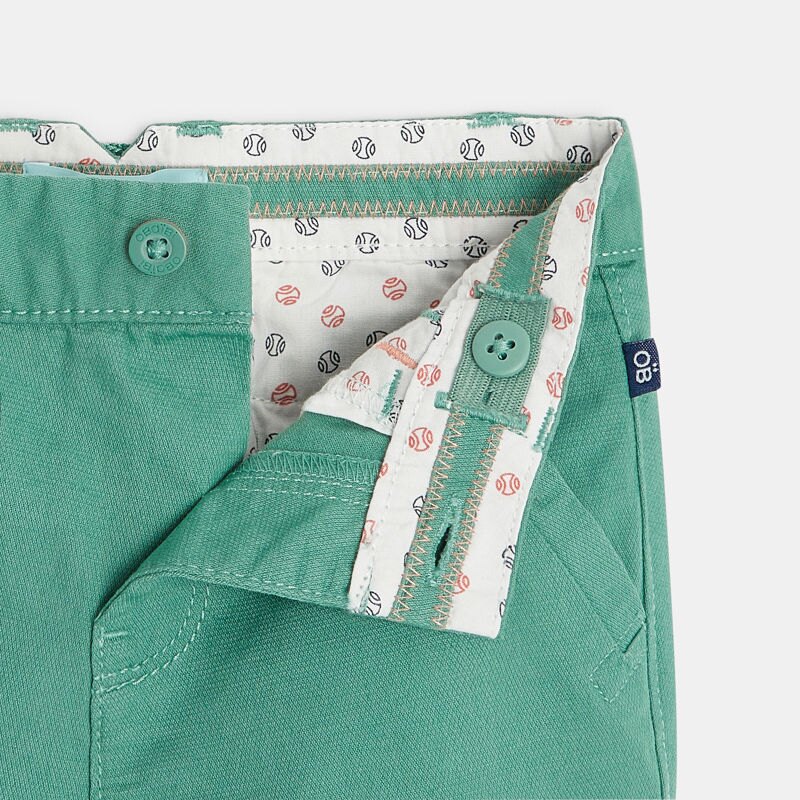 Short toile et ceinture rayée vert bébé garçon Vert