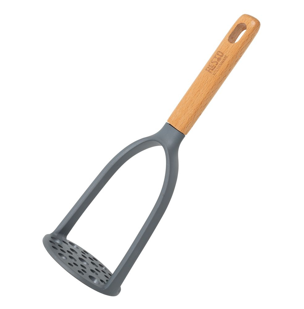 Subra Holz Potato Masher Kartoffelstampfer Gemüse Presse für Püree / Brei (94204) - Braun / Grau