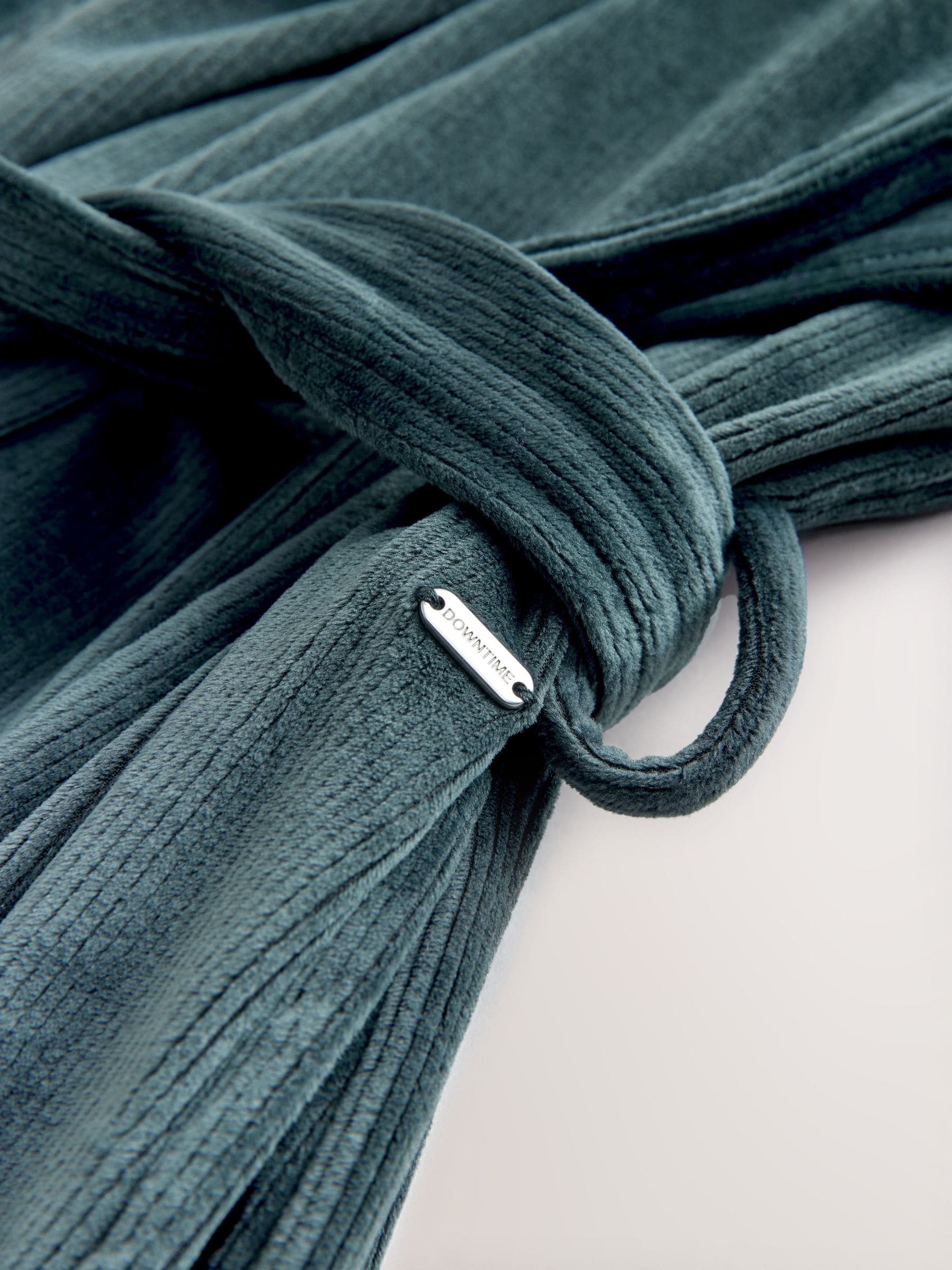 Blauw - Studio Cosy Ribbed Dressing Gown