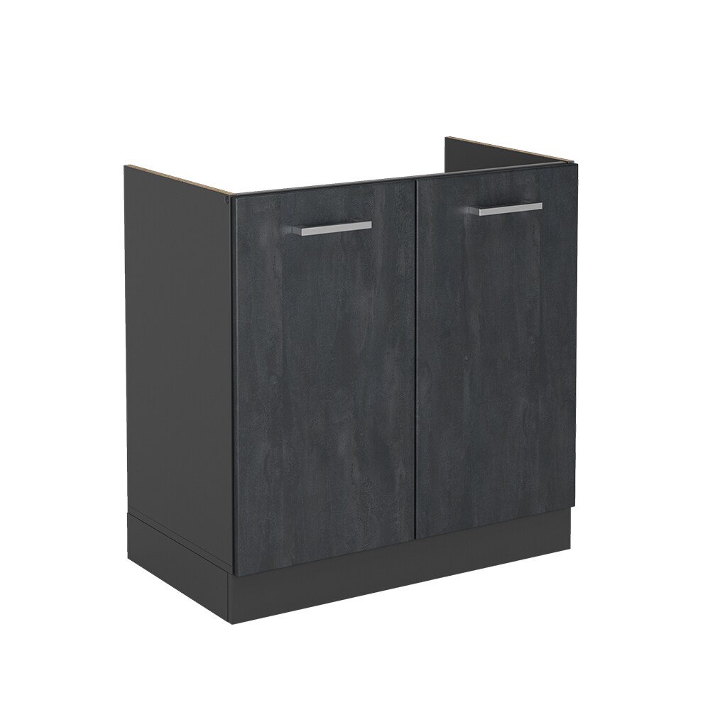 Vicco Spülenunterschrank R-Line Schwarz Beton Anthrazit 80 cm ohne Arbeitsplatte