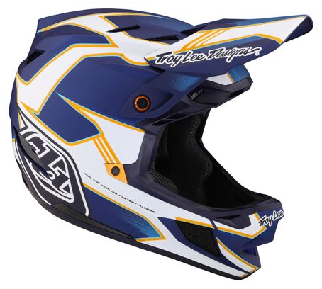 Casque Intégral Troy Lee Designs D4 Composite Mips Matrix Bleu/Blanc S (54-55 cm)