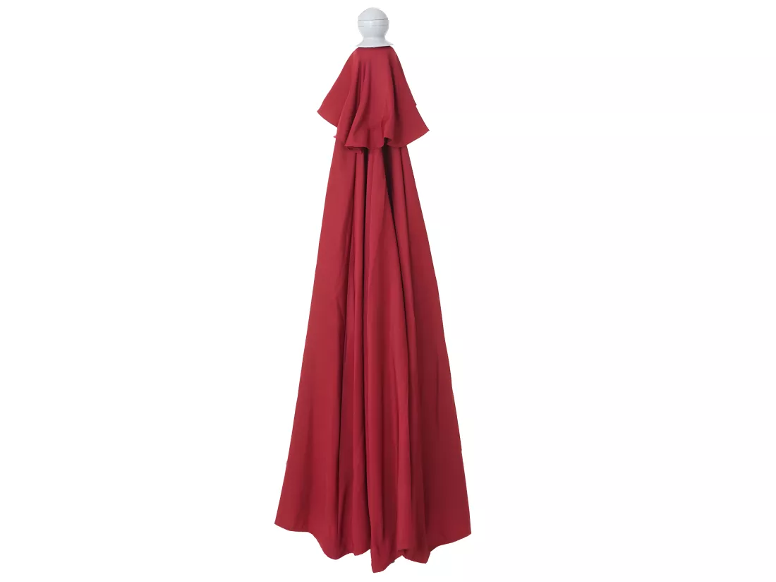 Demi parasol semi-circulaire balcon aluminium bordeaux 285 x 145 x 208 cm 04_0003846