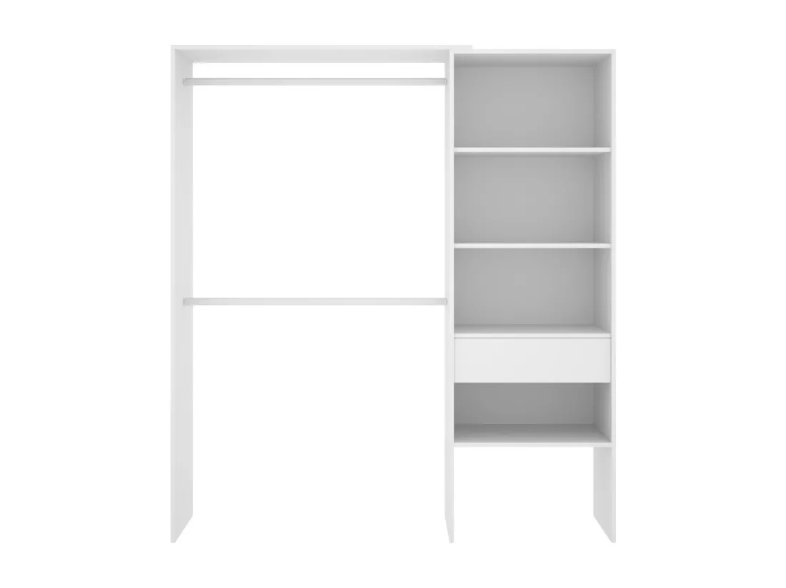 Armoire Dgarut, Structure pour dressing, Cintre ouvert, 160x40h187 cm, Blanc